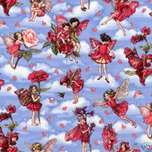 Blossom Flower Fairy Fairies Quilt Fabric  