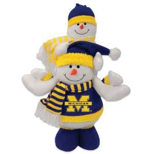  18 NCAA Michigan Wolverines Plush Double Stacked Snowman 