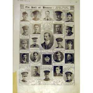    Roll Honour Officers Ww1 Guns Battle War 1915