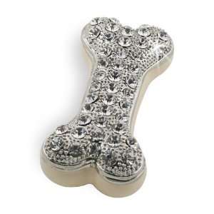   Diamond Dog Bone Handmade Jeweled Enameled Metal Trinket Box Toys