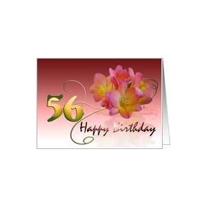  Happy 56th Birthday Oleander Flower curly coil pink flower 