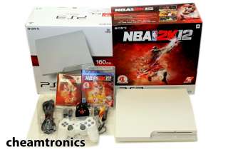 NEW   Classic White Sony Playstation 3 Slim NBA 2K12 Bundle 160GB 
