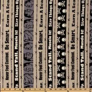  44 Wide Rebel Stand Tall Stripe Black Fabric By The Yard 