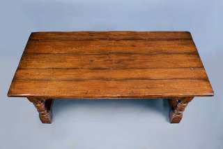 Rustic Heavily Distressed Oak Refectory Dining Table  