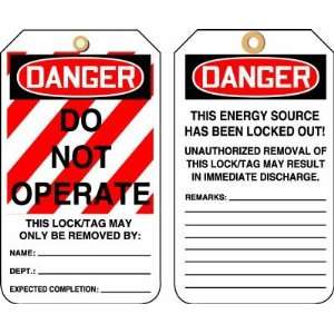  DO NOT OPERATE Tags HS Laminated Tag (5 5/8 x 3 1/16)   1 