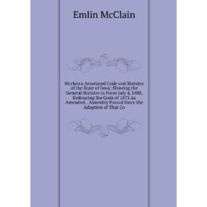   Assembly Passed Since the Adoption of That Co Emlin McClain Books