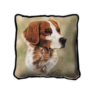 Brittany Spaniel Pillow Cover   17 x 17 Pillow