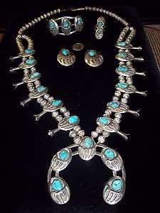 Navajo Sterling & Turquoise Jewelry Set  