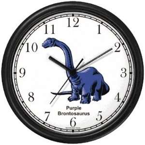  Brontosaurus   Purple Dinosaur Animal Wall Clock by 