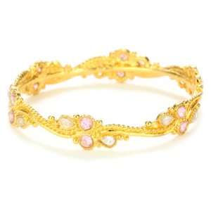 Taara Peacock Collection Crystal and Pink Tourmaline Bangle Bracelet