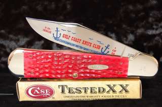 CASE XX USA CENTENNIAL COKE BOTTLE CLUB KNIFE RED JIGGED BONE  