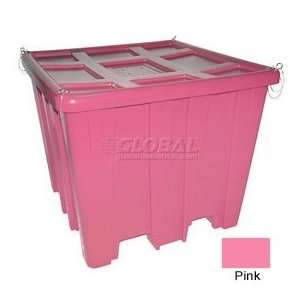  Bulk Un Container With Lid 47 1/2 X 47 1/2 X 40 1/2 Pink 
