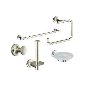   Pack 2 Polished Nickel Purist 18 Towel Bar, Towel Ring, Tissue Holde