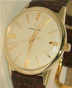 SUPER CLEAN MENS VINTAGE SOLID 14K GOLD ETERNA AUTOMATIC SWISS WATCH 