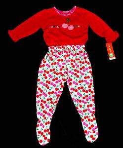 Carters SWEETIE PIE Pajamas PJs 18 M Red Sweet Cherry  