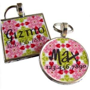  Cool Dog Tags  Pink and Green Moroccan