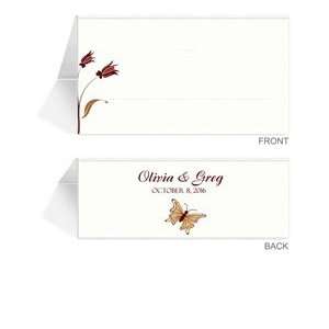  200 Photo Place Cards   Flower & Butterfly Office 