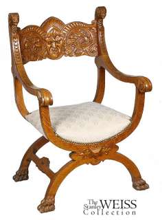 SWC Oak Grecian Curule Chair c.1880, American  