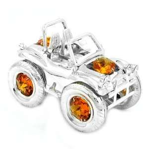  BEACH BUGGY, CRYSTAL ELEMENTS, SYLVER PLATED, NEW