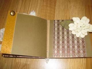 Brag Book Vintage Premade Scrapbook Paper Bag Album, Paper Pieced 
