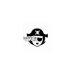 LADY PIRATE WITH PIRATE HAT AND EYE PATCH SKULL 13 WHITE VINYL DECAL 