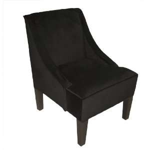  Skyline Furniture Swoop Arm Chair in Velvet Black 