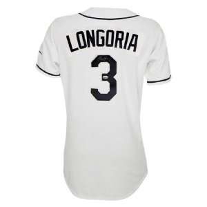  Evan Longoria Autographed Uniform   White #3 Majestic Holo 