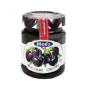  Hero Swiss Black Cherry Preserves, 12 Ounce Jars (Pack of 
