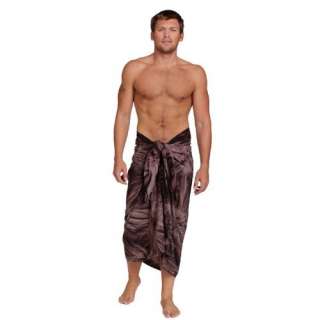  Embroidered Tie Dye Mens Sarong in Brown Clothing