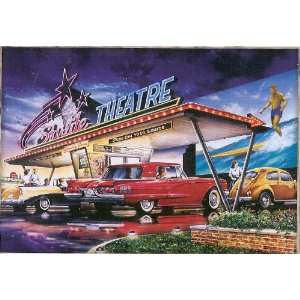  Classic Cars and Starlite Theatre Drive in Jigsaw Puzzle 