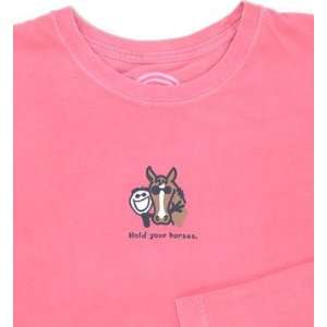 LIFE IS GOOD HOLD YOUR HORSES L/S CRUSHER TEE   WOMENS  
