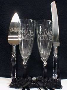 Chewbacca Star War Wedding Cake Topper LOT Glasses ect  