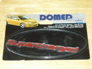 NEW RAISED DOME EMBLEMS SUPERCHARGED AUTO TRUCK  