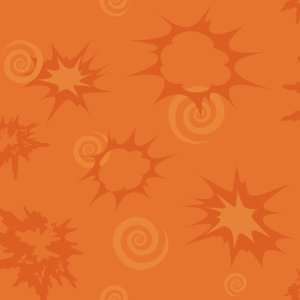  Bursts & Scroll Orange Wallpaper
