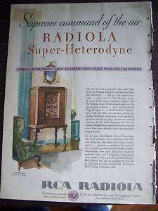 1930 RCA Victor Radiola Super Heterodyne Radio Color Ad  