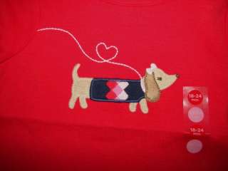 Gymboree NWT Puppy School Wiener Dog RED T Shirt 18 24  