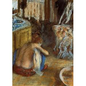  Oil Painting Woman Squatting Edgar Degas Hand Painted 