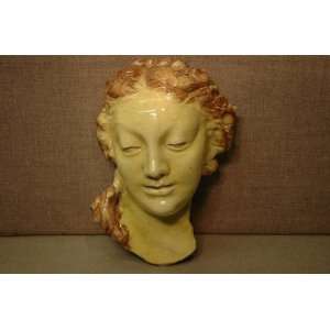  Signed WR Gray Enameled Hand Painted Woman Face 