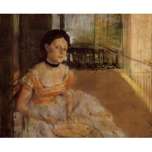 com Oil Painting Woman Seated on a Balcony Edgar Degas Hand Painted 