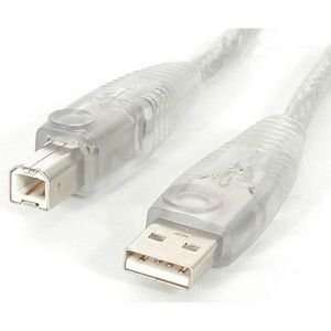  StarTech 15 ft Transparent USB 2.0 Cable   A to B. 15FT 