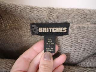 BRITCHES Heather Grey 100% SHETLAND WOOL Mens CREWNECK Knit SWEATER L 