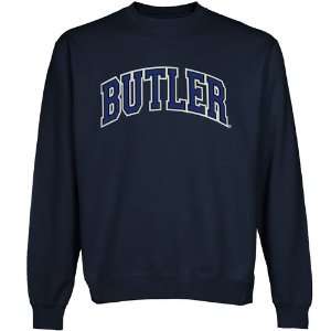 NCAA Butler Bulldogs Navy Blue Arch Applique Crew Neck Fleece 