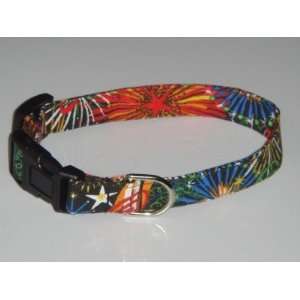 Fireworks Patriotic 4th of July Independence Day Dog Collar X Large 1