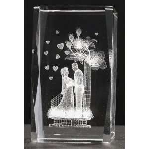   Bride & Groom 01 5x5x8 Cm Cube + 3 Led Light Stand 