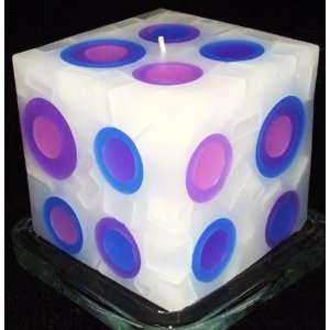 Blue Purple Pink Super ball Cube Candle 