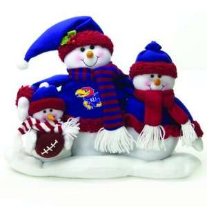   Jayhawks Plush Snowman Family Christmas Decoration
