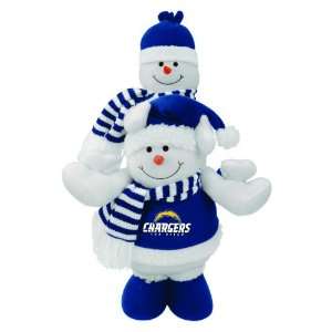   San Diego Chargers Plush Double Stacked Snowman Christmas Decoration