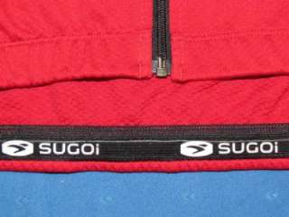Sugoi Red Long Sleeve Cycling Jersey Mens Size L  