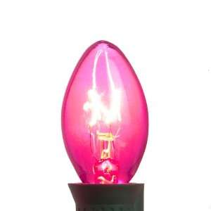  C7 Transparent Bulbs; Pink; Box of 25