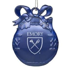   Emory University   Pewter Christmas Tree Ornament   Blue Sports